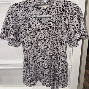 Monteau Top with Black Speckle Print